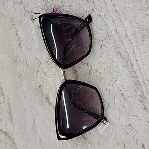 Black (6), tortoise(2) and nude(3)rimmed square cat eye sunglasses.